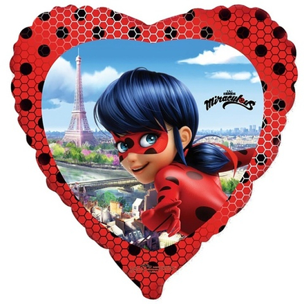 Шар Сердце "Леди Баг в сердце" 45 см