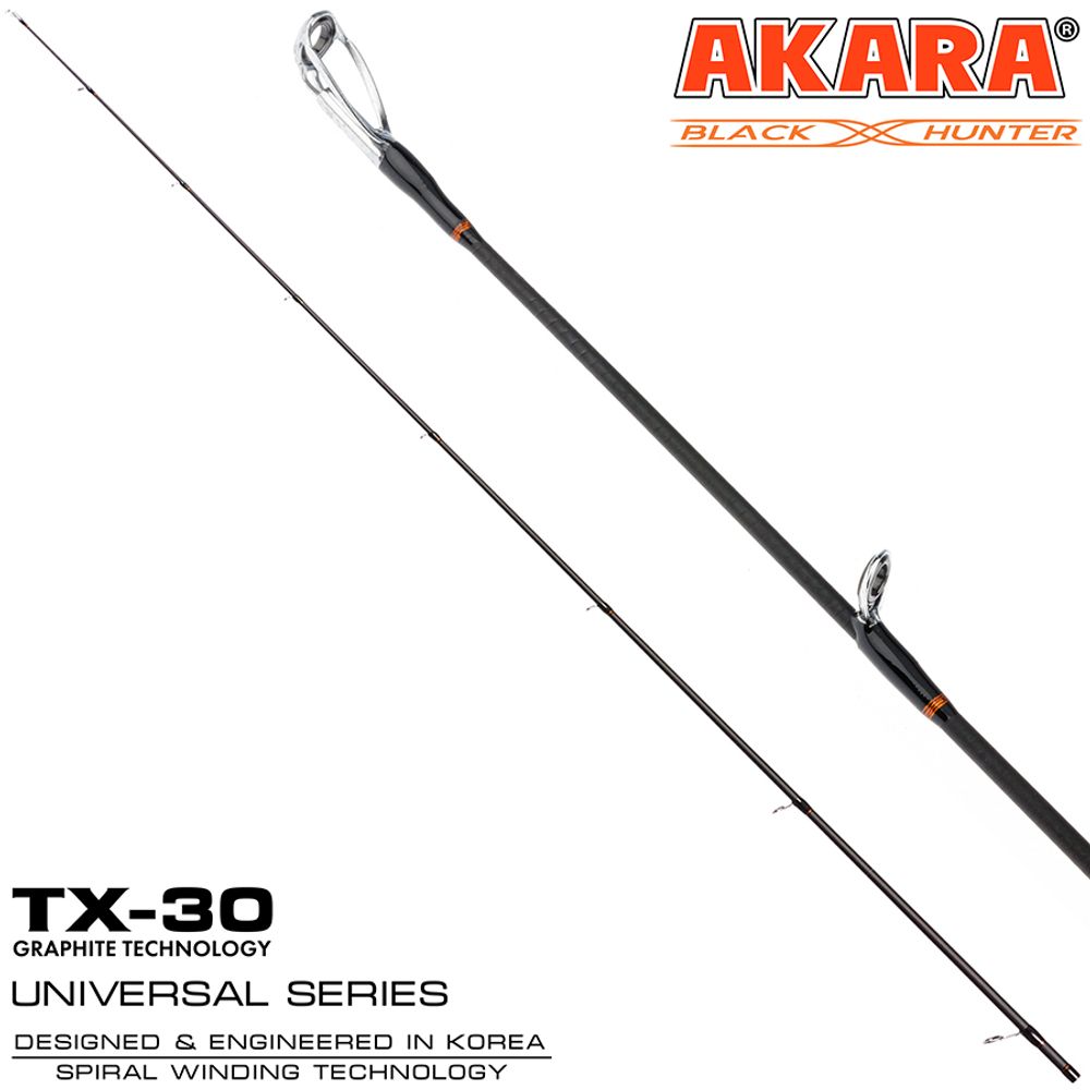 Хлыст угольный для спиннинга Akara Black Hunter XH902 (28-80) 2,7 м