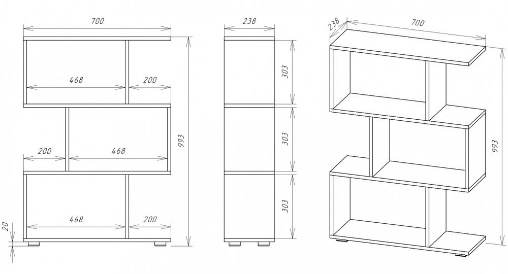 Стеллаж открытый мини Уфимка (венге), г. Уфа