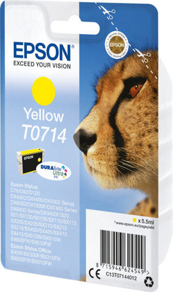 Epson T0714 струйный картридж 1 шт Подлинный Желтый C13T07144022