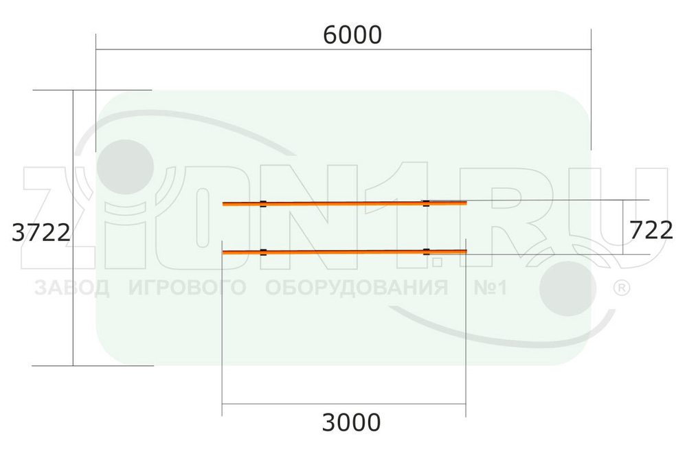 Брусья уличные параллельные ВБ1300 ВБ041 для спортивных площадок