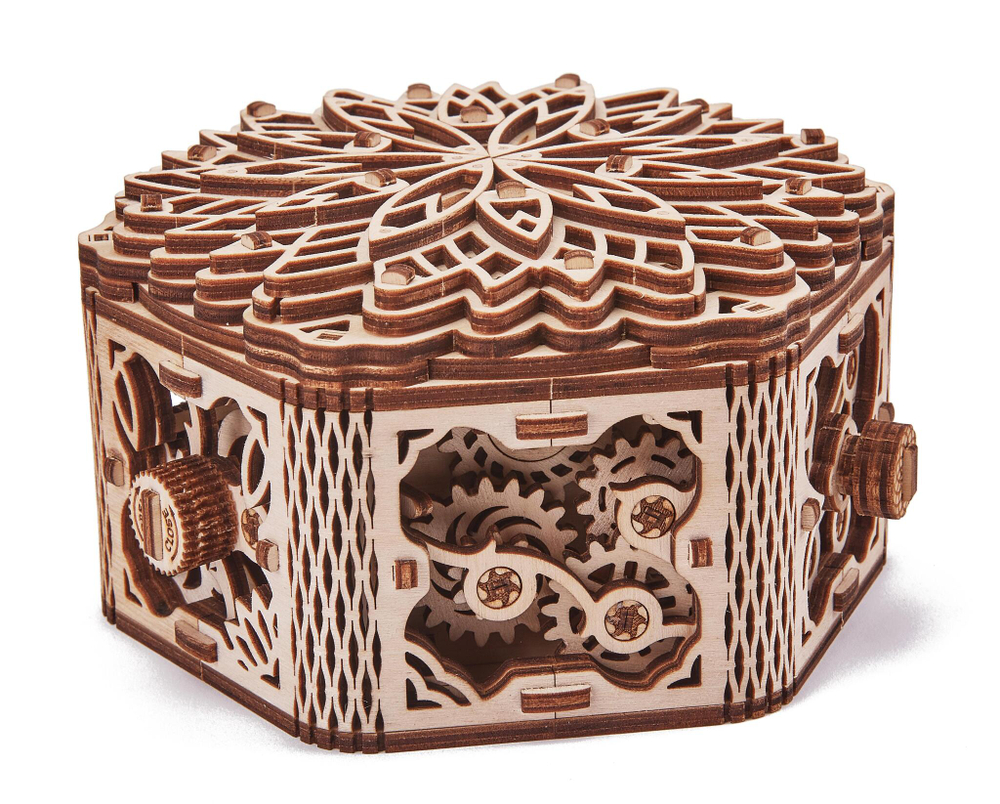 Механическая шкатулка из дерева Wood Trick Таинственный цветок