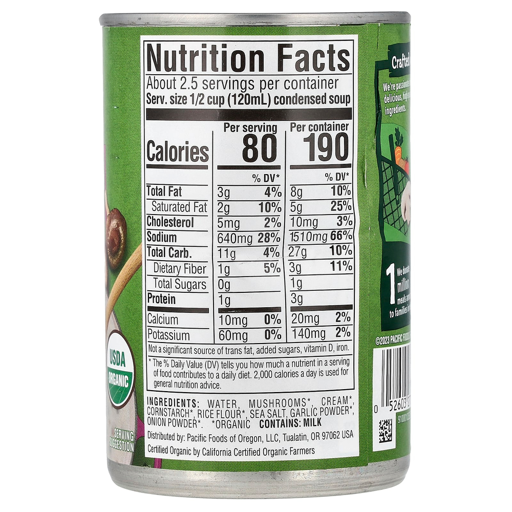 Pacific Foods, органический крем-суп из грибов, 298 г (10,5 унции)