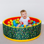 Romana Сухой бассейн "Веселая поляна" 100 шариков (зеленый/красный)