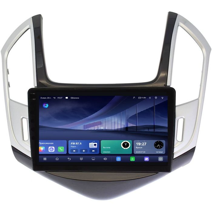 Магнитола для Chevrolet Cruze 2012-2015 (рамка ч/б) - Kuberg QLed+2K, Android 14, TS105, Быстрейшая, CarPlay, SIM-слот