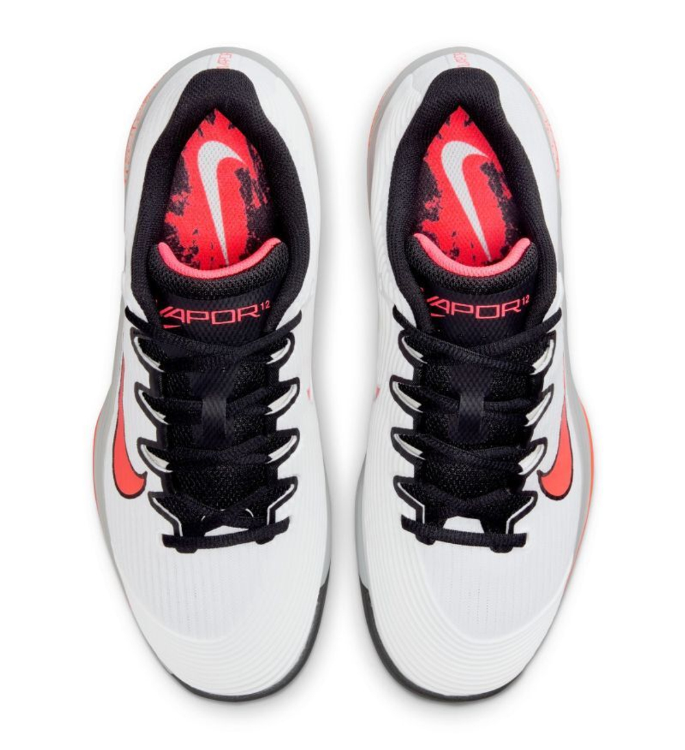 Женские теннисные кроссовки Nike Zoom Vapor 12 HC Premium - white/hot lava/wolf grey
