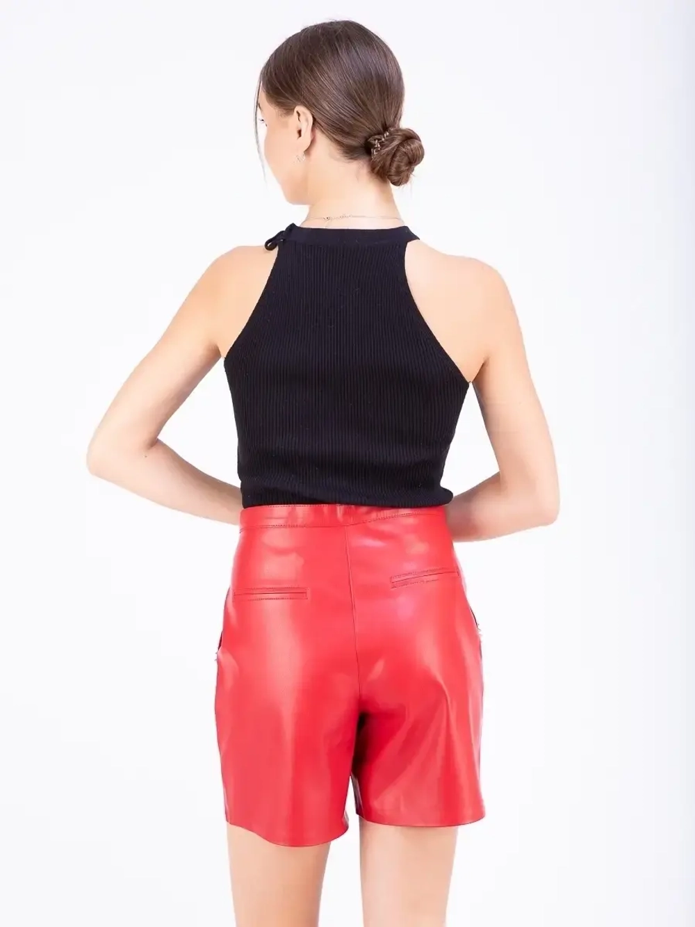 Шорты женские кожаные, шорты из экокожи