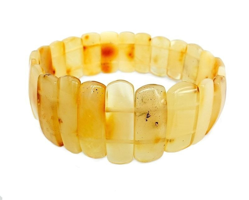 Браслет из натурального жёлтого янтаря (6529)