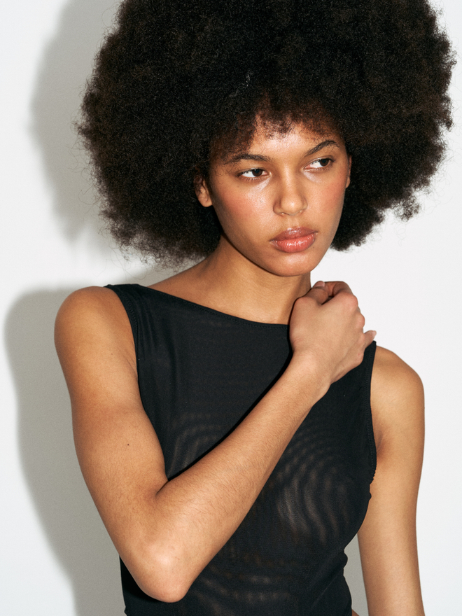 Bodysuit Mira Mesh Black — Black