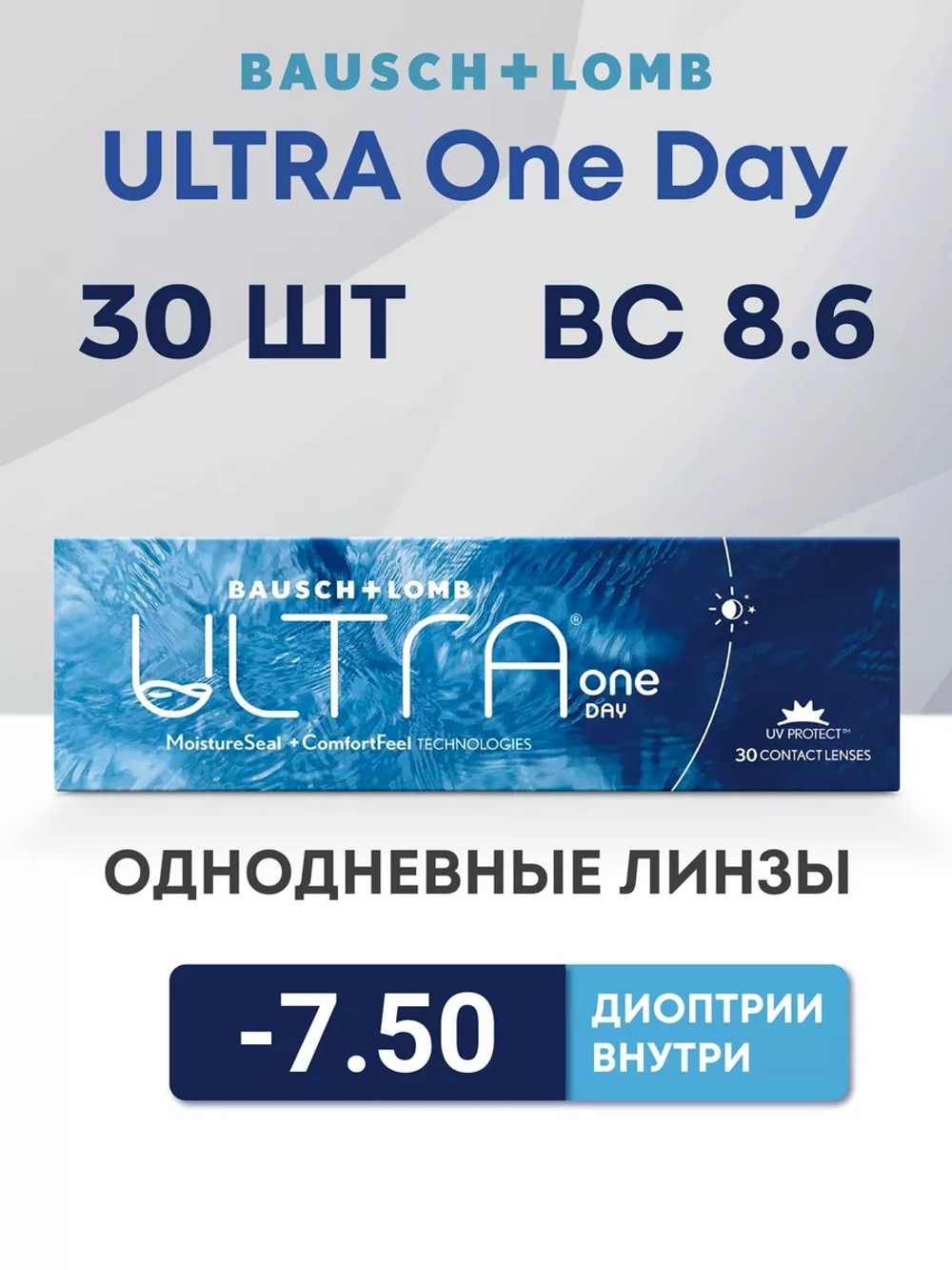 Однодневные контактные линзы Ultra ONE DAY (уп. 30 линз)