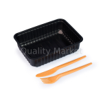 Одноразовый контейнер пластиковый 750 мл черный 179*132*46 мм ПП