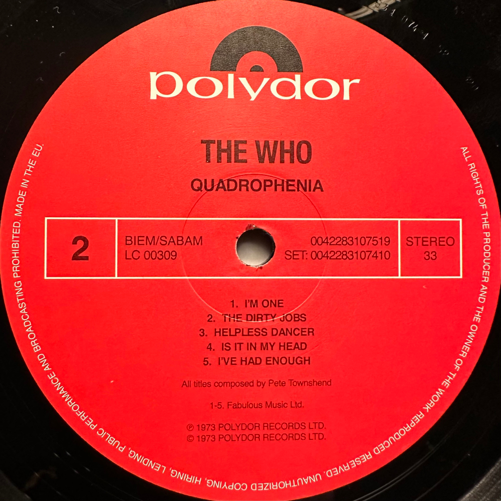 The Who ‎– Quadrophenia 2LP (Европа 2008г.)