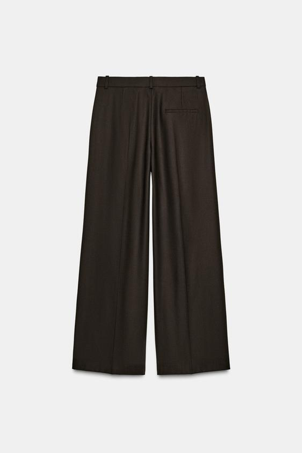 ZARA БРЮКИ WIDE LEG С ЗАЩИПАМИ — ZW COLLECTION, КОРИЧНЕВЫЙ