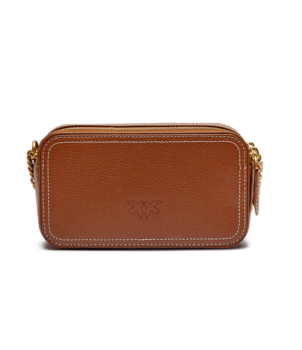 Кожаная сумка-мессенджер CARRIE Pinko - коричневый(103799 A1LF)