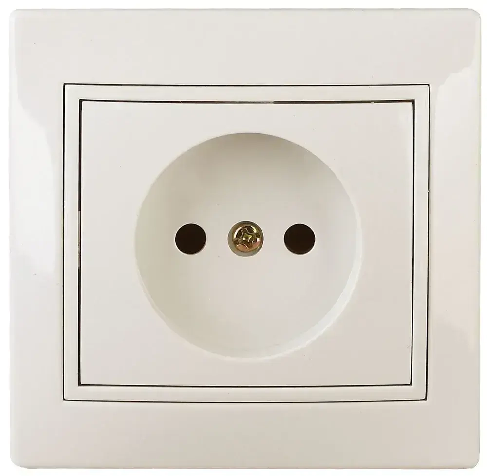 Розетка Intro Plano 1-201-02 без заземления 2P 16А-250В IP20 скрытой установки слоновая кость