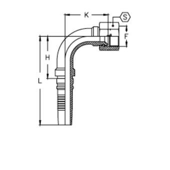Фитинг DN 25 JIC (Г) 1.5/8 (90) Interlock