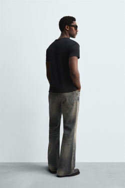 ZARA ДЖИНСЫ ШИРОКОГО КРОЯ, МЯГКИЙ СЕРЫЙ