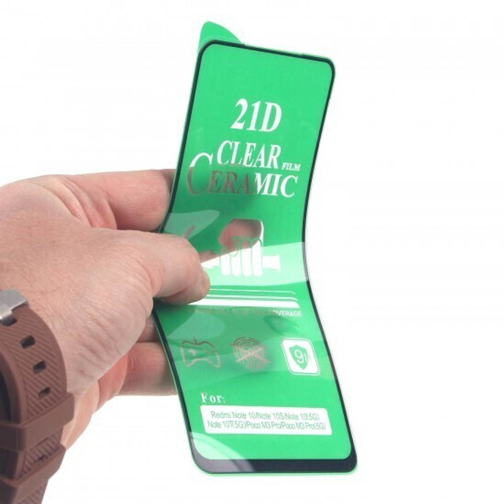 Стекло Ceramic Xiaomi Redmi Note 10/10S противоударное, 012537-1 Черный