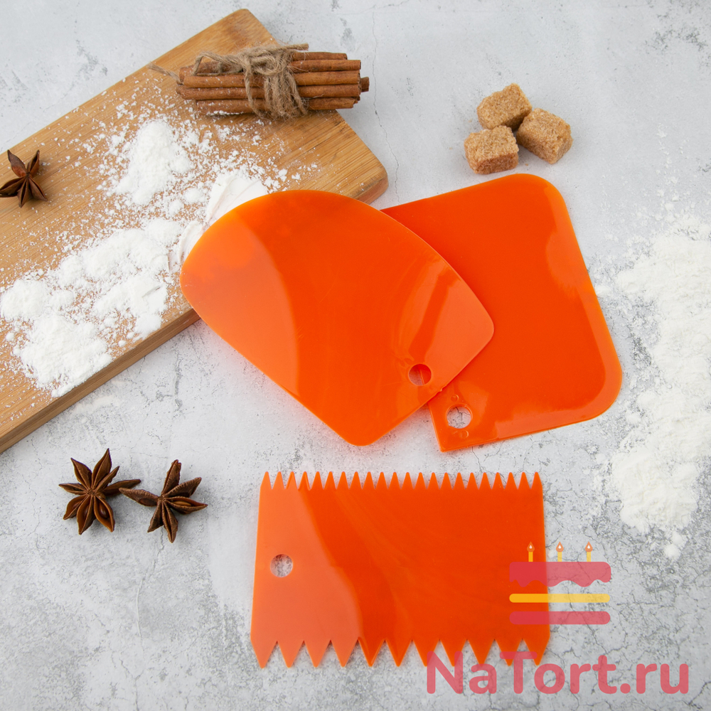 Набор шпателей кондитерских, 3 шт