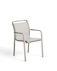Уличный стул Luri из алюминия цвета таупе и бежевого текстиля