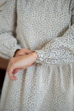 Платье Аврора из фланели, Кремовый с голубыми цветами