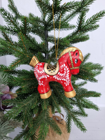 Конь-Огонь ёлочная игрушка из фарфора