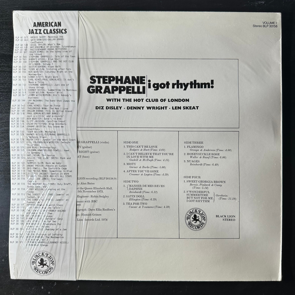 Stephane Grappelli With The Hot Club Of London ‎– I Got Rhythm! Vol. 1 (Голландия 1974г.)