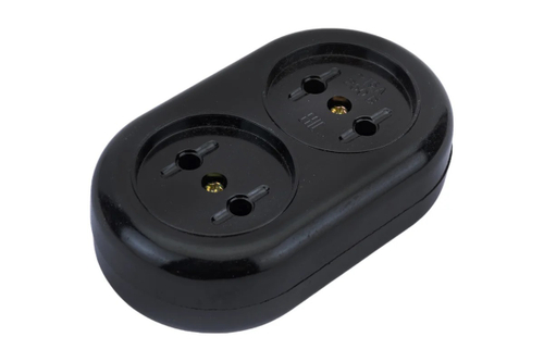 Колодка 2 б/з 16А РЕТРО (карболит) TDM