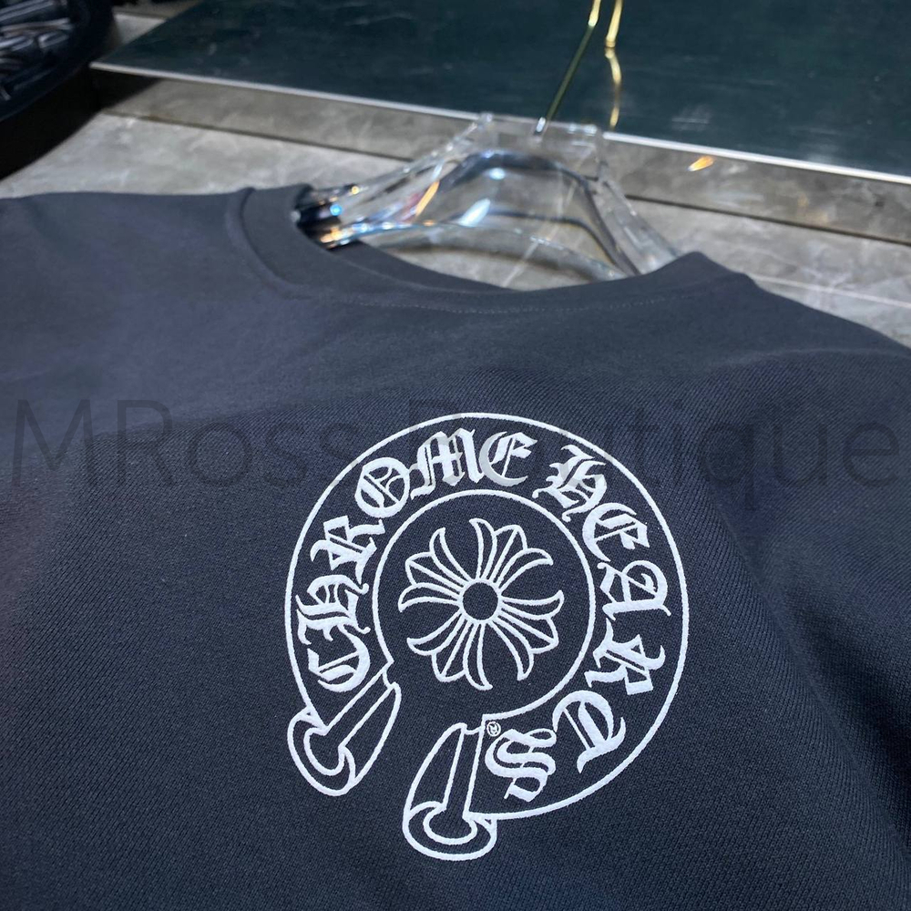 Черный свитшот Chrome Hearts