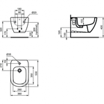 Подвесное биде с отверстием под смеситель Ideal Standard TESI T3552V3