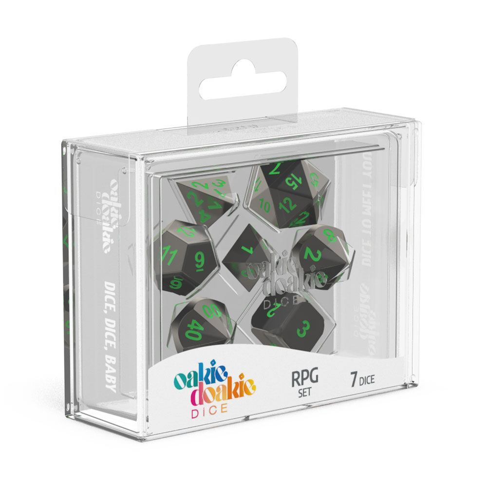 Набор из 7 металлических кубиков для ролевых игр Oakie Doakie Dice RPG Set Metal Dice -Matrix