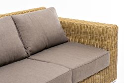 "Боно" диван из искусственного ротанга трехместный, цвет соломенный