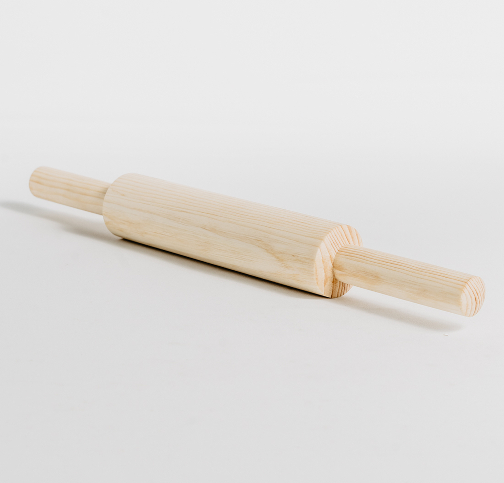 Деревянная скалка для раскатывания теста из сибирского кедра 45х4,5 см. RP6