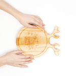 Деревянная менажница из сибирского кедра для подачи блюд и закусок с гравировкой "Try to be a rainbow in someone's cloud". MG88