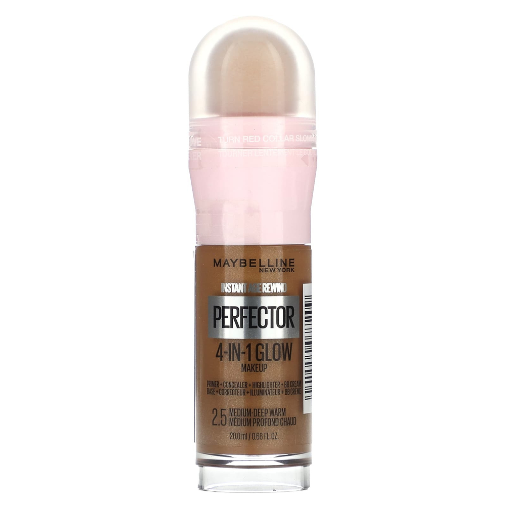 Maybelline, Instant Age Rewind, Perfector, сияющий макияж 4-в-1, 2,5 средне-глубокий теплый, 20 мл (0,68 жидк. унц.)