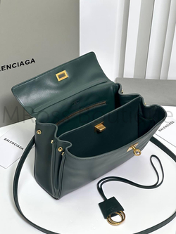 Сумка Rodeo Balenciaga женская темно-зеленая из кожи