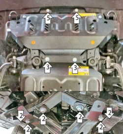 Защита стальная 2 мм радиатора для JAC T9 Motodor.78315