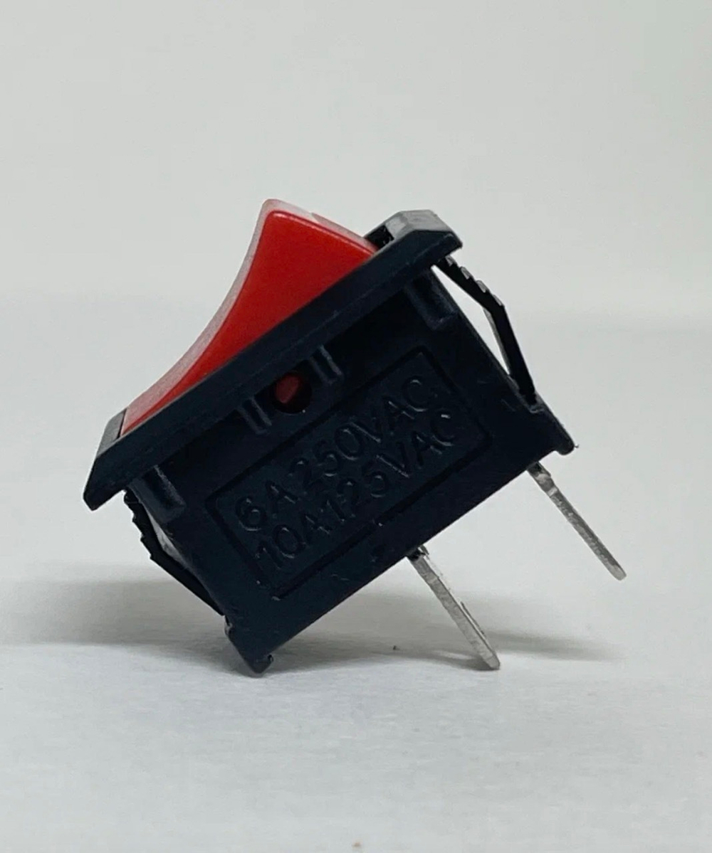 Рокерный (ON-OFF) выключатель, мини, прямоугольная, красная клавиша, TG (1 шт.)