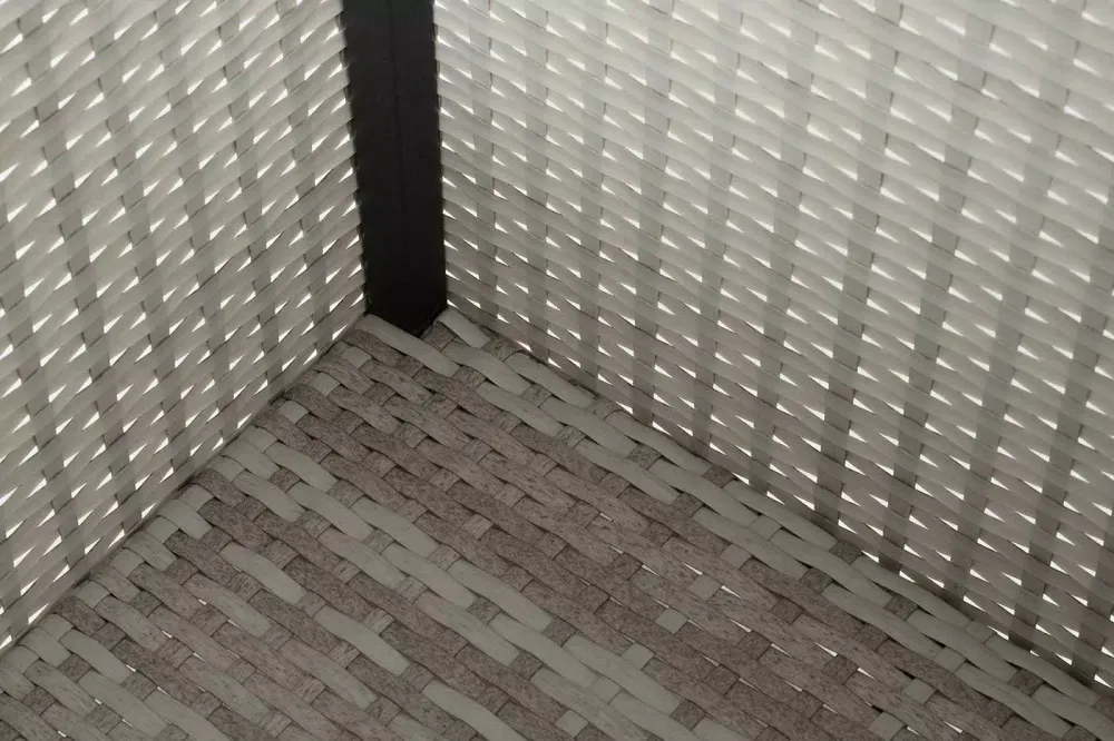 "Лунго" кашпо для цветов большое плетеное из искусственного ротанга, цвет бежевый