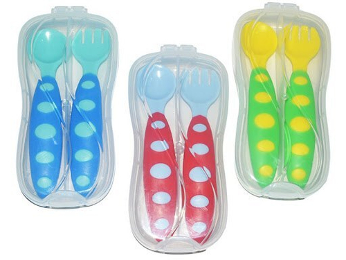 Набор ложка вилка в футляре Бусинка