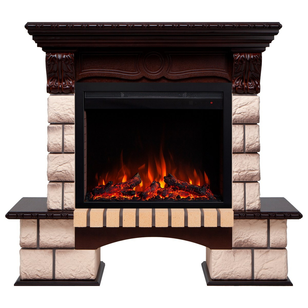 Электрокамин RealFlame Bolero 25,5 NT орех с очагом Saphir 25,5