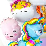 Шар (31"/79 см) Круг, Голова, Цветочный Единорог 1 шт.