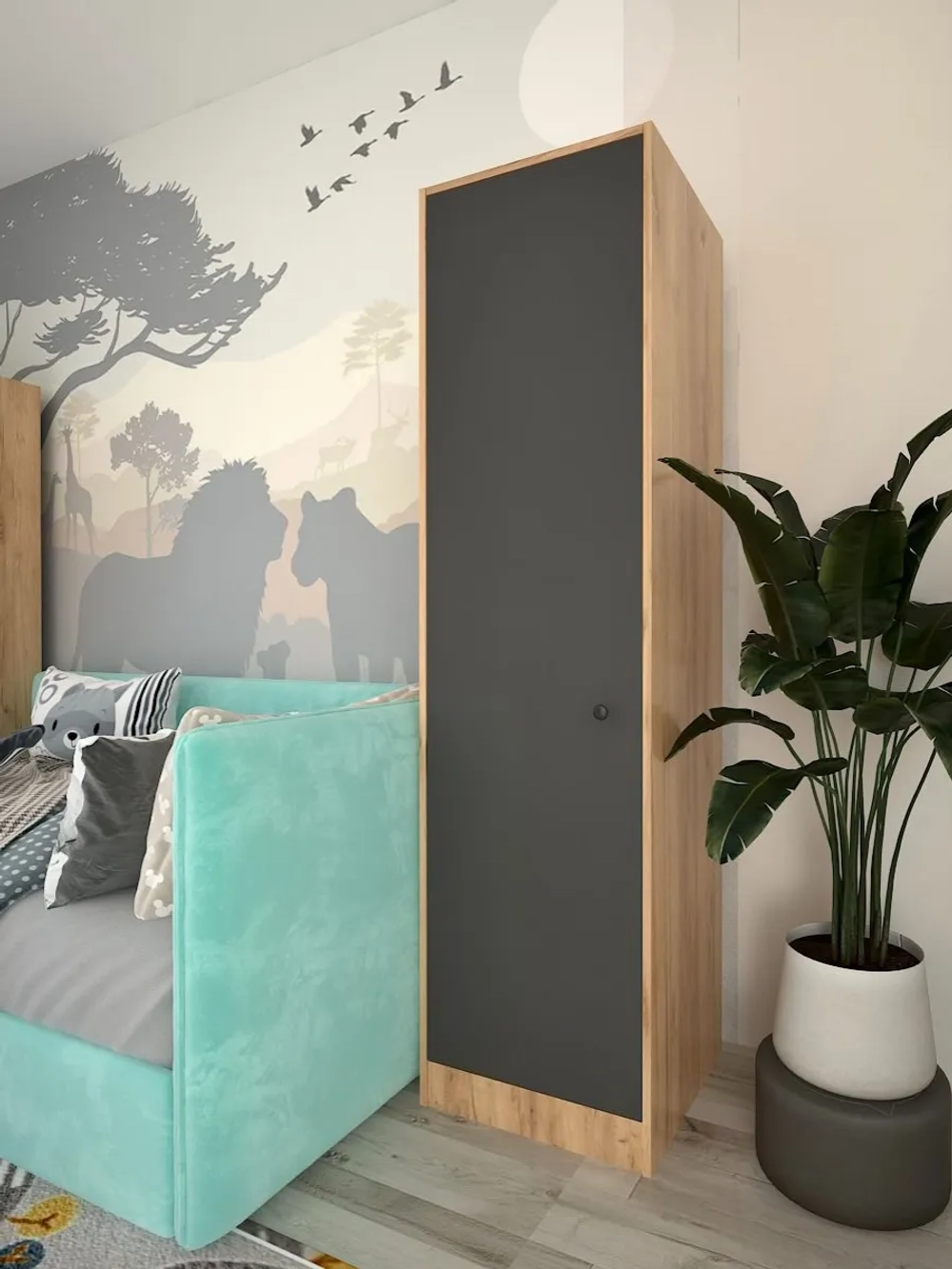 Шкаф-пенал "Тренто" однодверный с полками