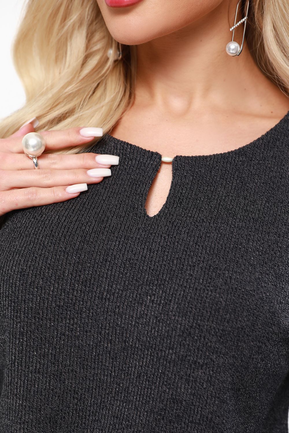 Блузка трикотажная темно-серая DStrend (Акция)