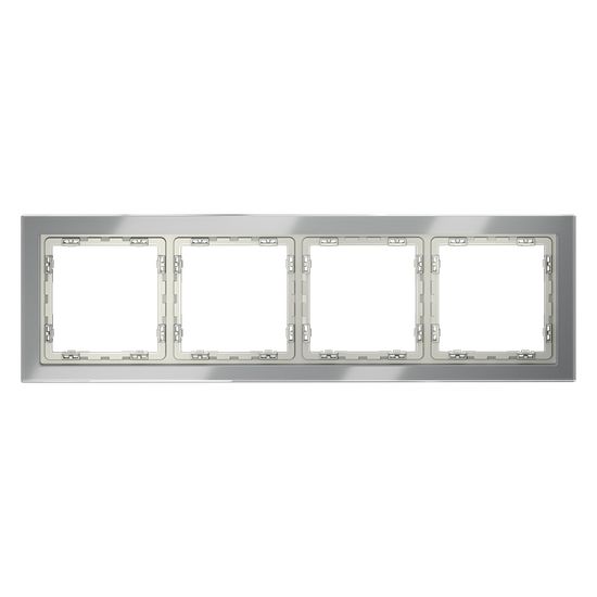 Рамка стеклянная VOLTUM S70 на 4 поста, (сталь, стекло)