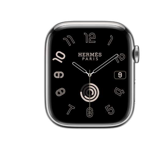 Apple Watch Hermès 41mm Silver Stainless Steel Case with Noir Kilim Single Tour