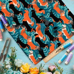 Ткань премиум шифон абстрактные таксы