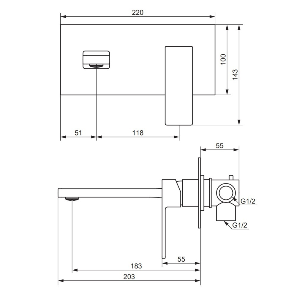 Смеситель для раковины, монтируемый в стену, розовое золото Damixa Gala 530260500