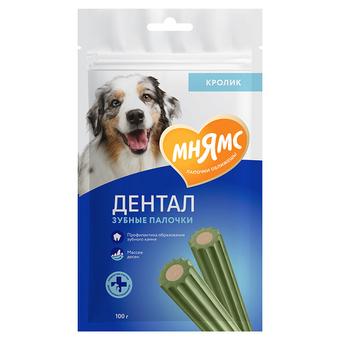 Лакомство для собак Мнямс ДЕНТАЛ "Зубные палочки" с хлорофиллом и кроликом 100г