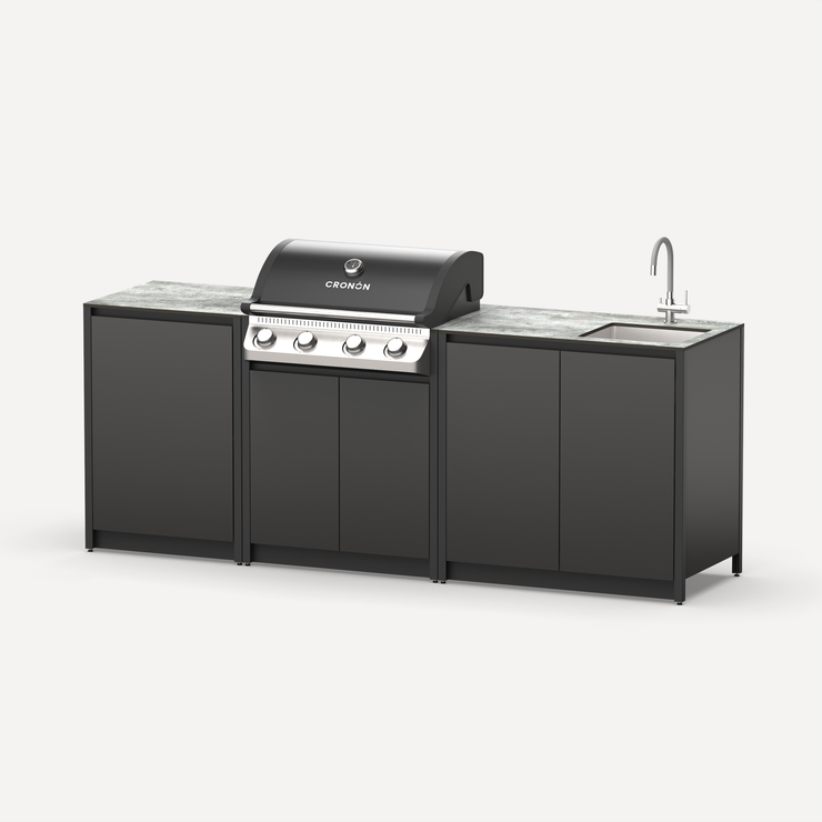 Мангальный комплекс Lounge M-105SG, 2.3 м, черный/серый каспий
